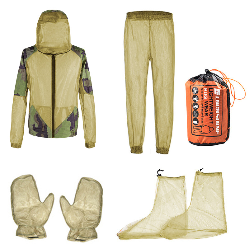 Outdoor Adventure Inc - ジャングルアドベンチャー ワイルドフィッシング メッシュ蚊よけ服、アウトドアフィッシング蚊よけセット 夏のワイルドフィッシング