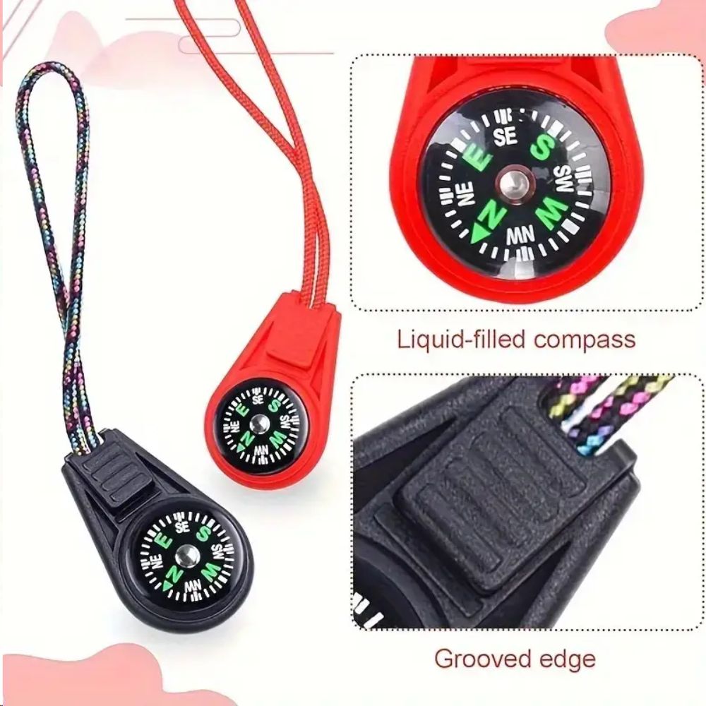 Outdoor Adventure Guide - 防水ミニサバイバルコンパス多機能ポータブルポケットコンパスクイックフック記念品ハイキングコンパスアウトドアアドベンチャー