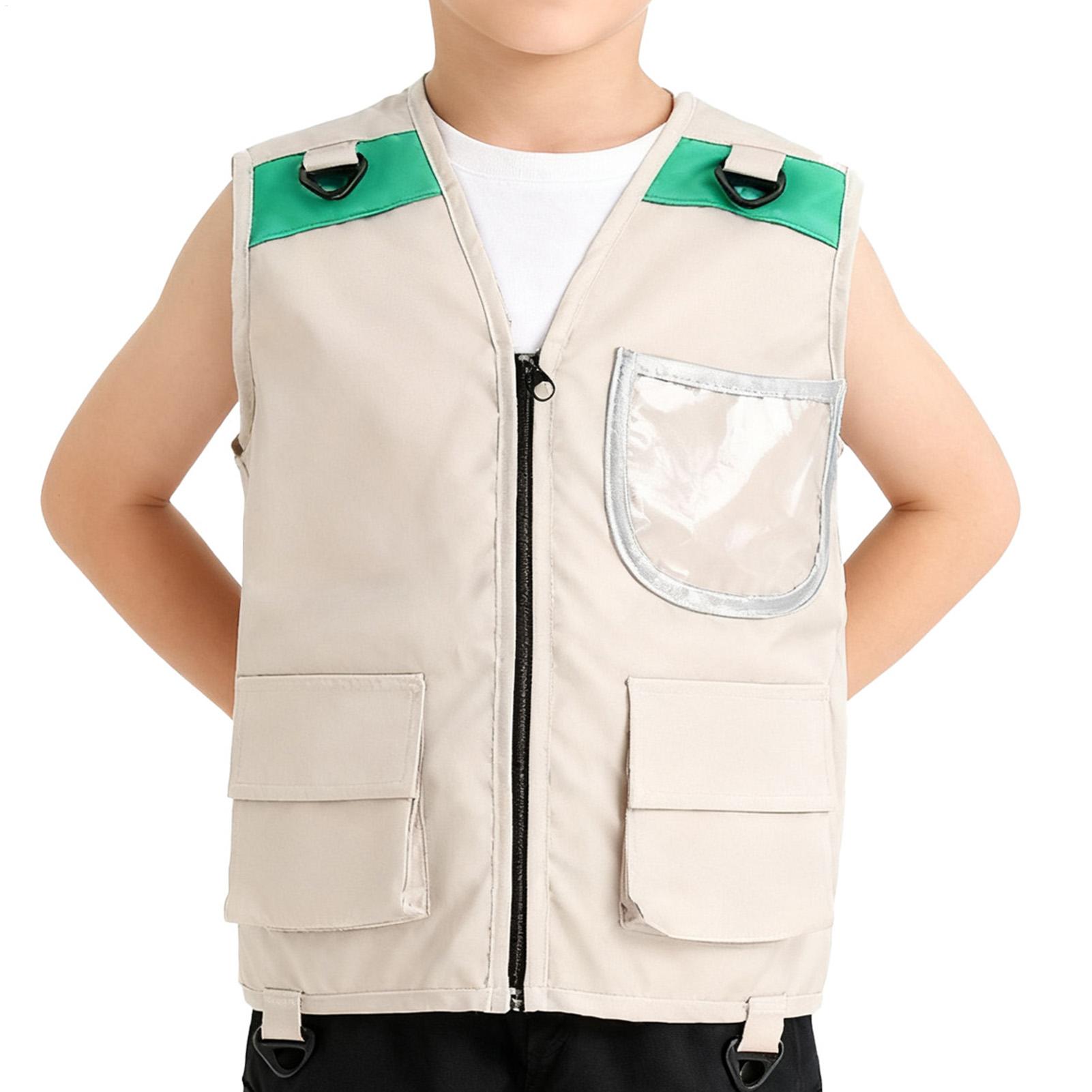 Outdoor Adventure With Kids - キッズエクスプローラーベストコスチューム サファリカーゴベスト 男の子用アウトドアアドベンチャーキット 幼児用ドレスアップごっこ遊びコスチューム