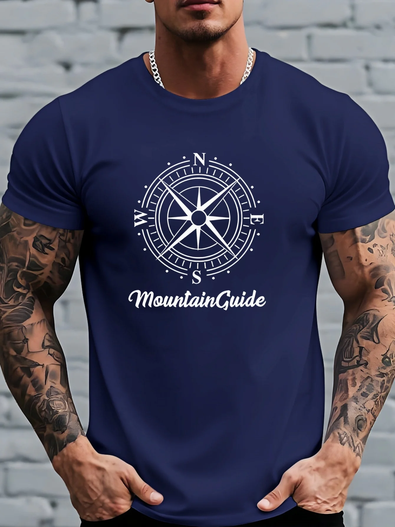 Outdoor Adventure Guide - ファッション新作 メンズ コンパス マウンテンガイド グラフィック Tシャツ