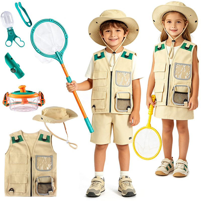 Outdoor Adventure Activities For Kids - キッズエクスプローラーアドベンチャーキット 屋外自然探検おもちゃ 男の子 女の子向け キャンプ ハイキング