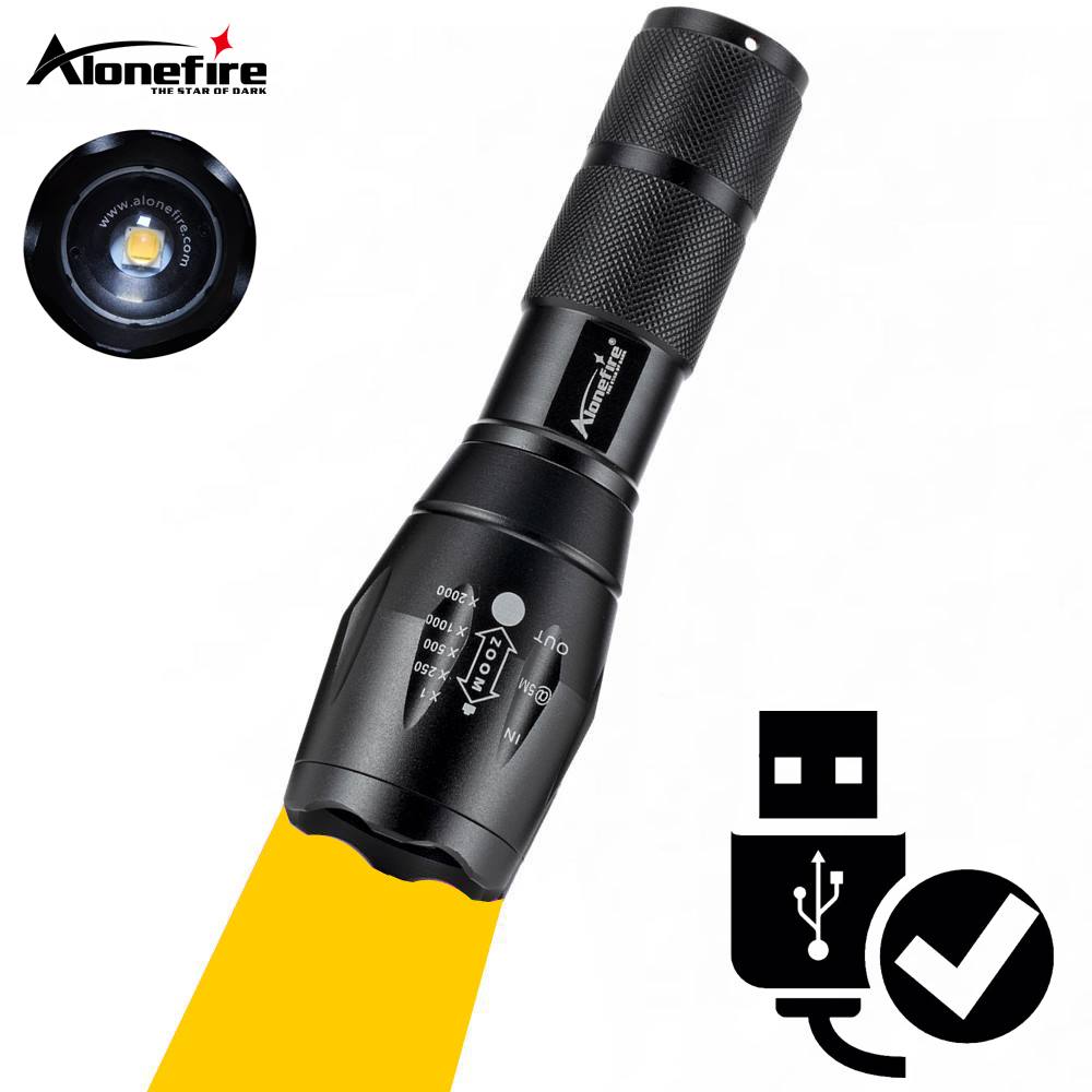Outdoor Adventure Inc - 伸縮ズームオレンジランプ LED 懐中電灯 USB 充電式トーチ屋外釣りキャンプ狩猟写真自撮り補助光