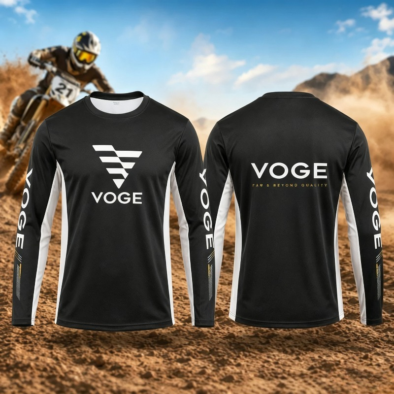 新作ユニセックスバイクライディング長袖Tシャツ VOGE 3 - Outdoor Adventure With Kids のレビューと価格