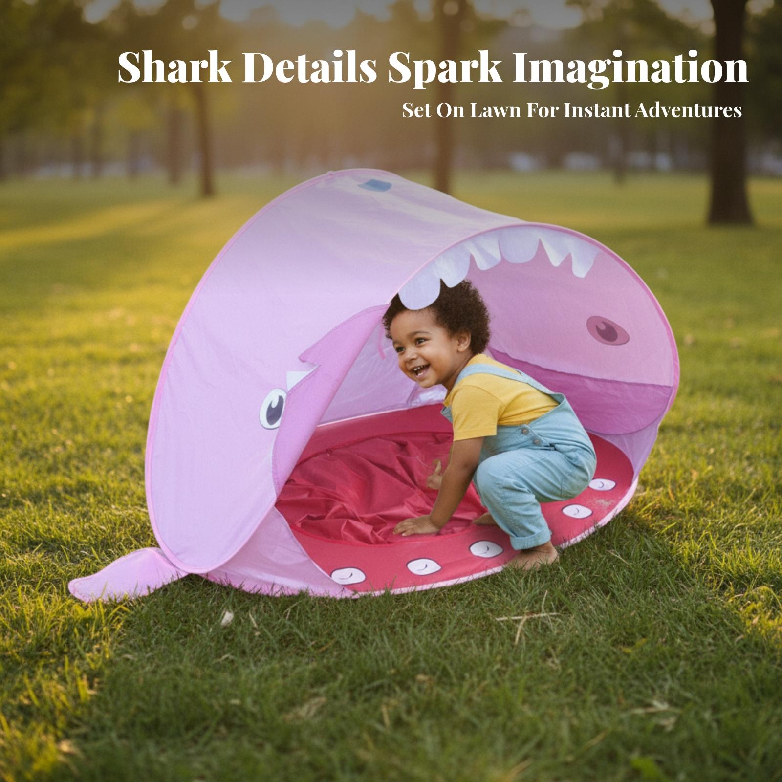 子供用ビーチポップアップテント、背側フィン付きトップと歯型プ - Outdoor Adventure With Kids のレビューと価格