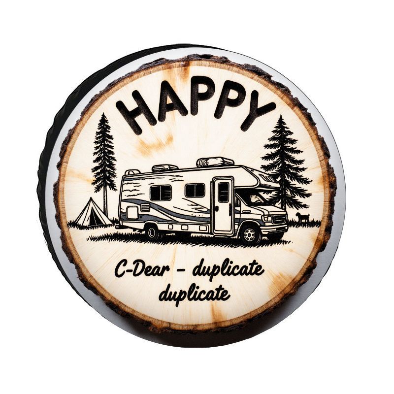 HAPPY RV キャンプテーマ ポリエステルタイヤカバー、 - Outdoor Adventure Inc のレビューと価格
