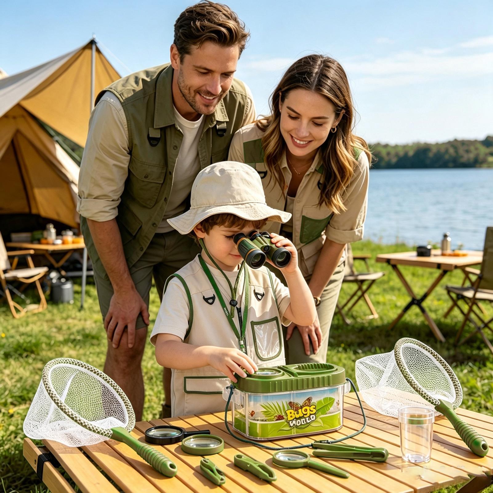 子供用アドベンチャーキット 虫眼鏡付き帽子 軽量科学キット  - Outdoor Adventure Activities For Kids のレビューと価格