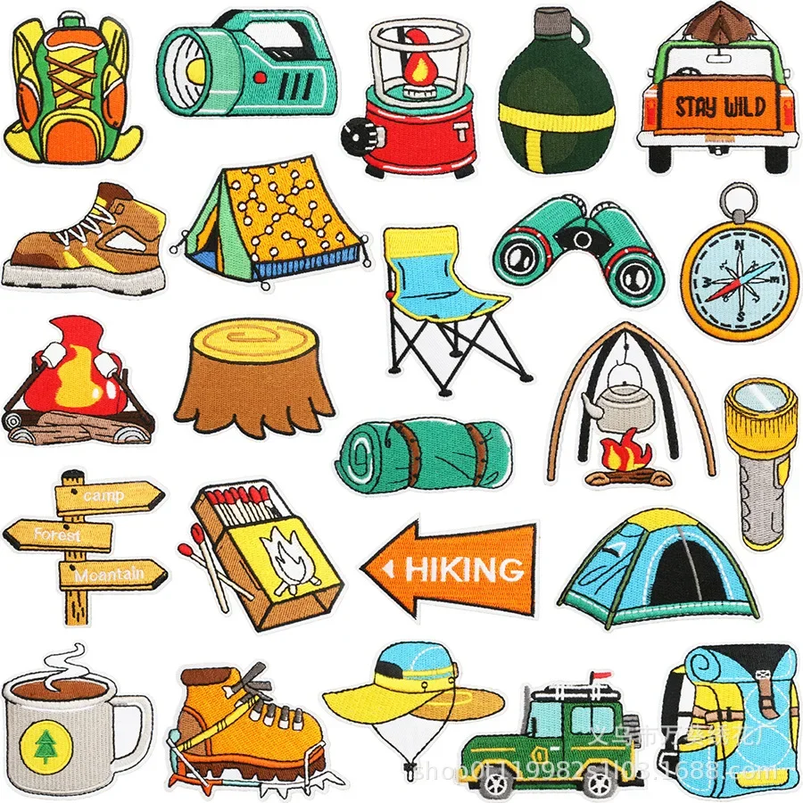 アウトドアアドベンチャー刺繍布ステッカートラベルバッグ装飾パ - Adventure Outdoor Equipment のレビューと価格